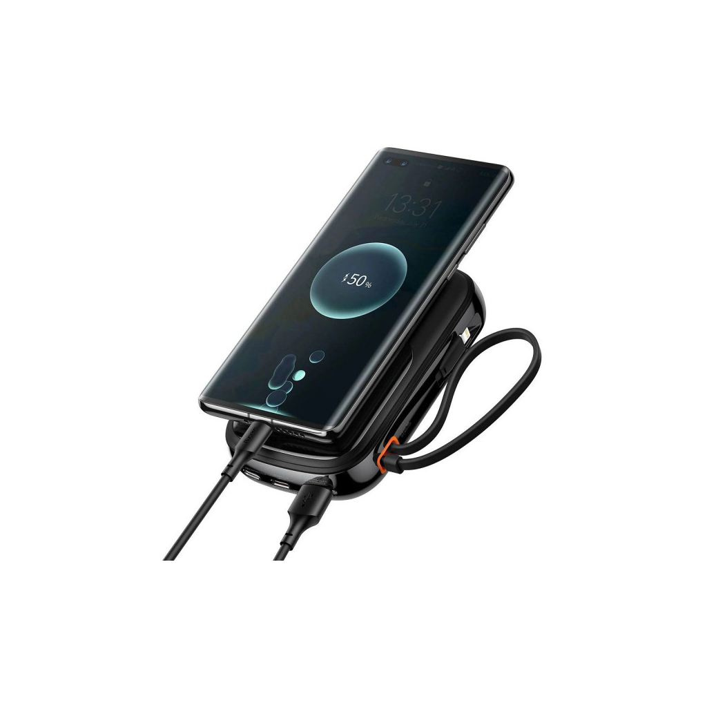 Батарея універсальна Baseus Qpow 20000mAh 20W, PD/3.0, QC/3.0, built-in lightning, black (PPQD060201) - зображення 6