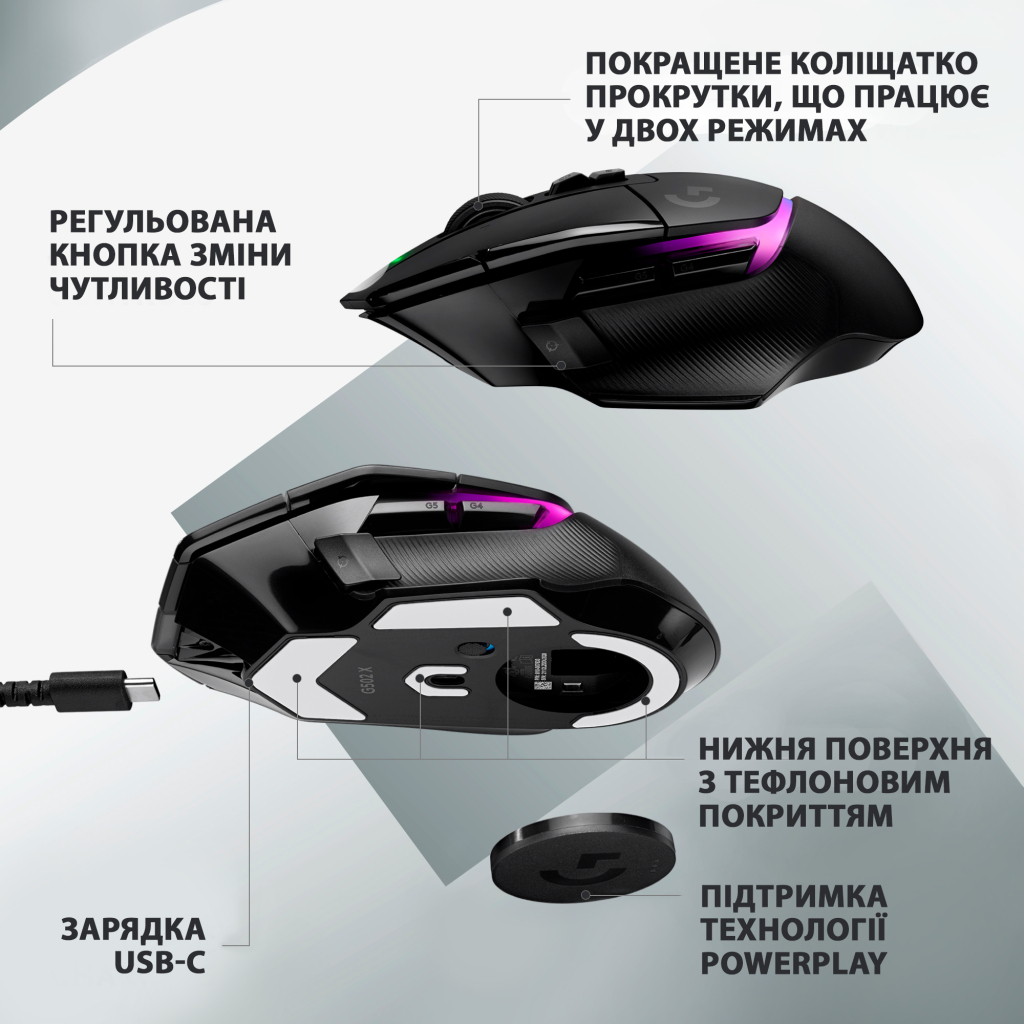 Мишка Logitech G502 X Plus Wireless Black (910-006162) - зображення 7