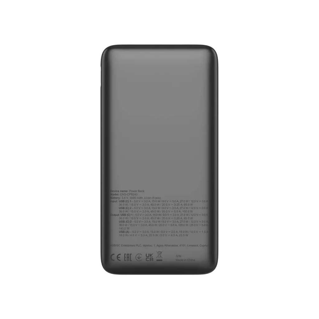 Батарея універсальна Canyon PB-240 25000mAh, PD3.1/140W, PPS, QC3.0, AFC & SCP, Digital Display (CNS-CPB240) - изображение 4