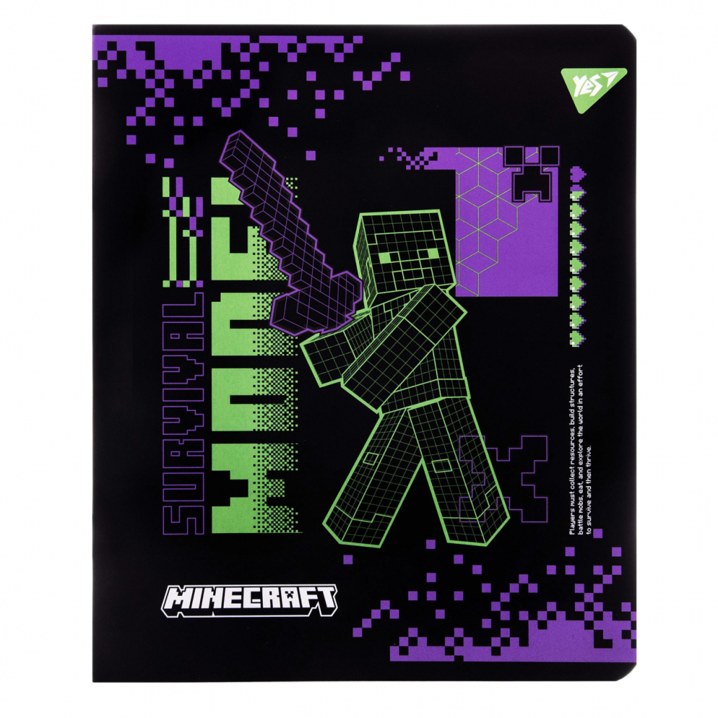 Зошит Yes Minecraft. Black 18 аркушів клітинка (767521) - изображение 6
