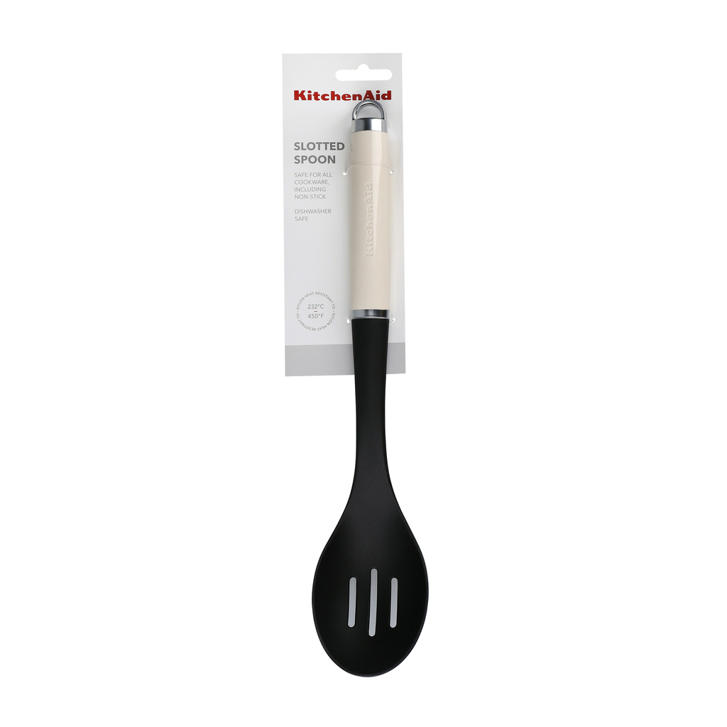 Ложка кухарська KitchenAid Coreline для сервіровки з прорізами, 35,3 см, кремова (KAG004OHACE) - зображення 4