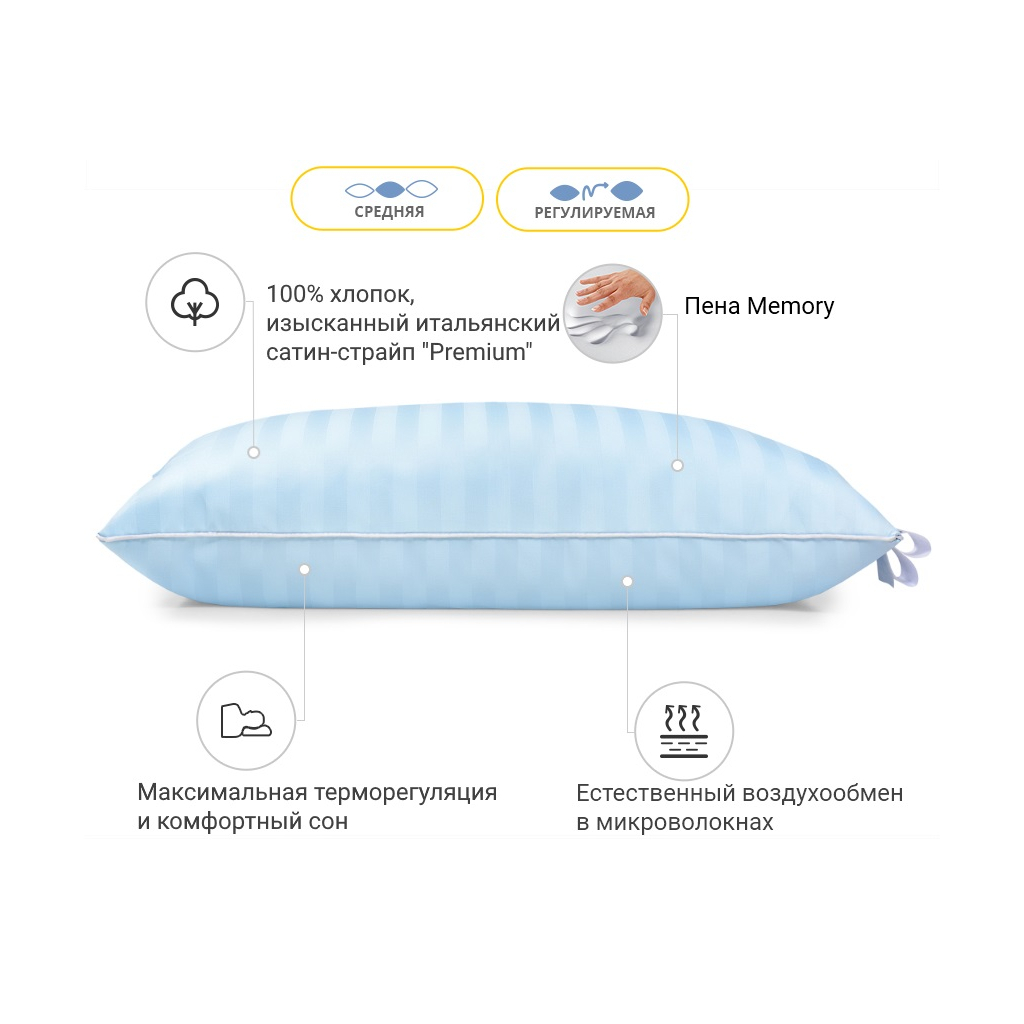 Подушка MirSon 1478 Valentino Hand Made memory effekt Середня 60х60 см (2200001540095) - зображення 2