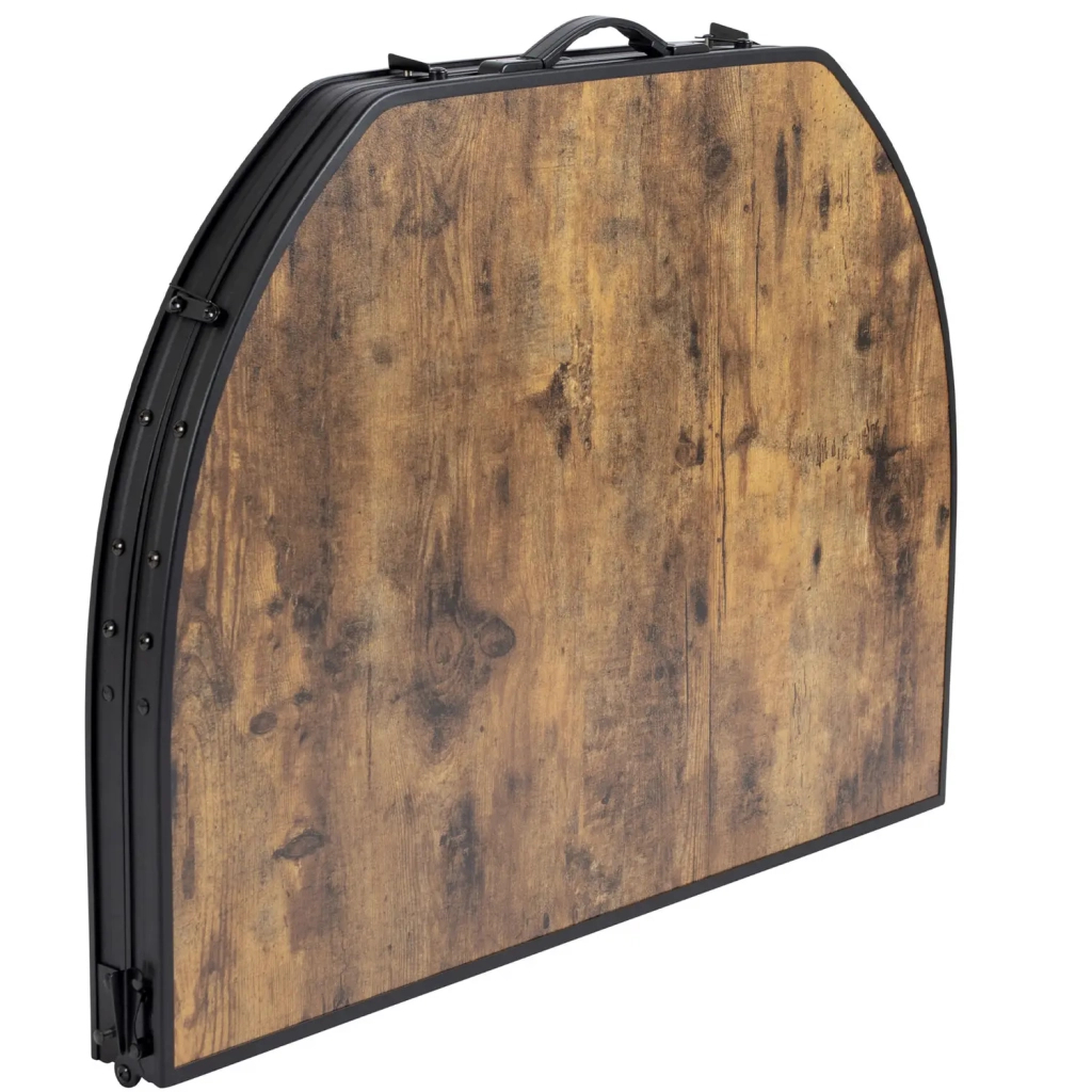Туристичний стіл Bo-Camp Melrose Oval 120x80 cm Black/Wood look (1404220) - изображение 4