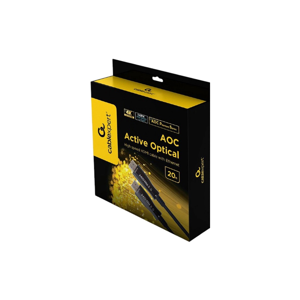 Кабель мультимедійний HDMI to HDMI 20.0m AOC V2.0 4K 60Hz Cablexpert (CCBP-HDMI-AOC-20M-02) - зображення 2