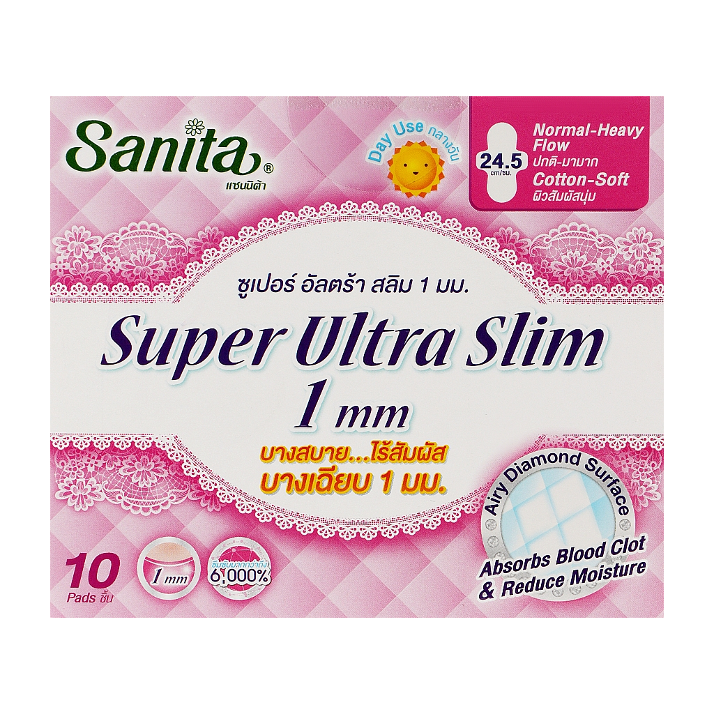 Гігієнічні прокладки Sanita Super Ultra Slim 24.5 см 10 шт. (8850461601474) - зображення 1
