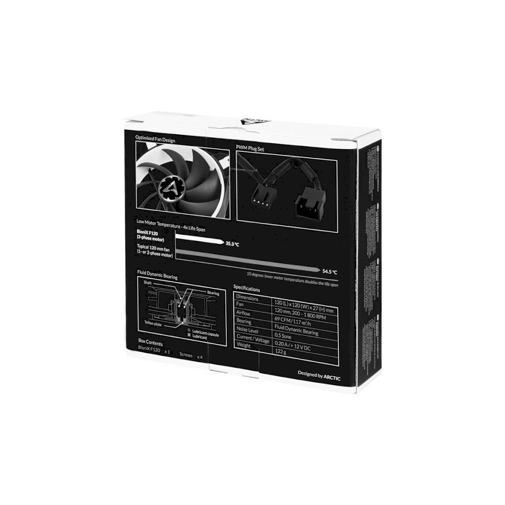 Кулер до корпусу Arctic BioniX F120 White (ACFAN00093A) - зображення 5