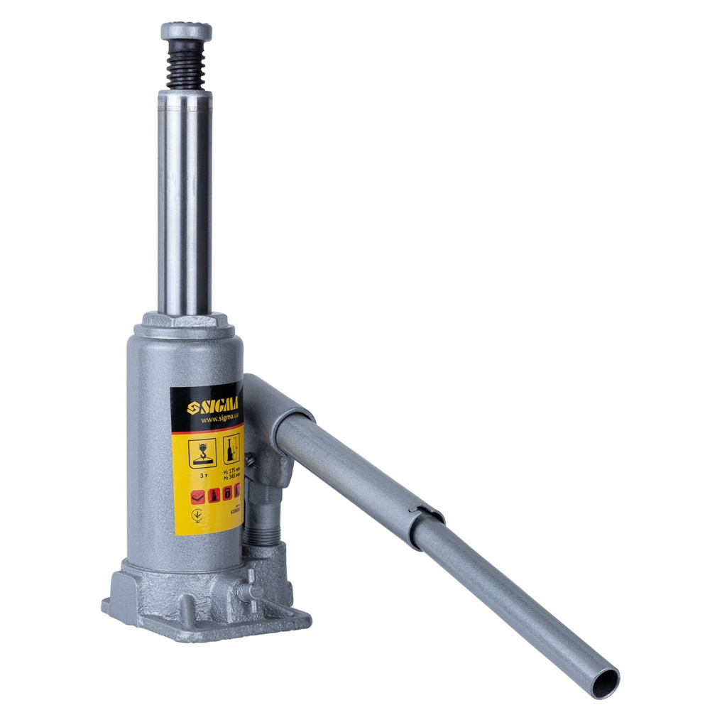 Домкрат Sigma гідравлічний пляшковий 3т H 175-345мм (6106031) - изображение 3