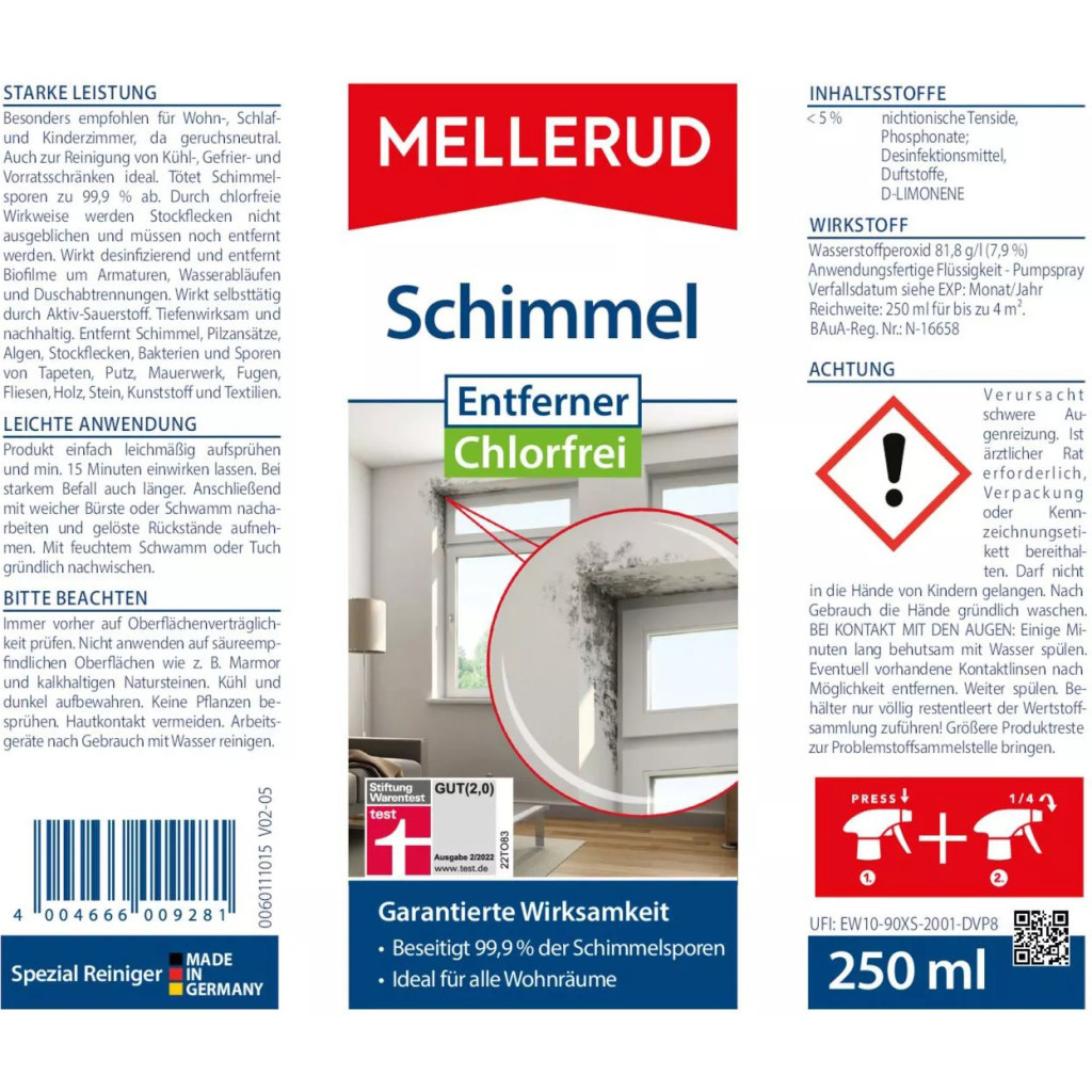 Спрей для чищення ванн Mellerud Для знищення грибка та цвілі Без хлору 250 мл (4004666009281) - зображення 5