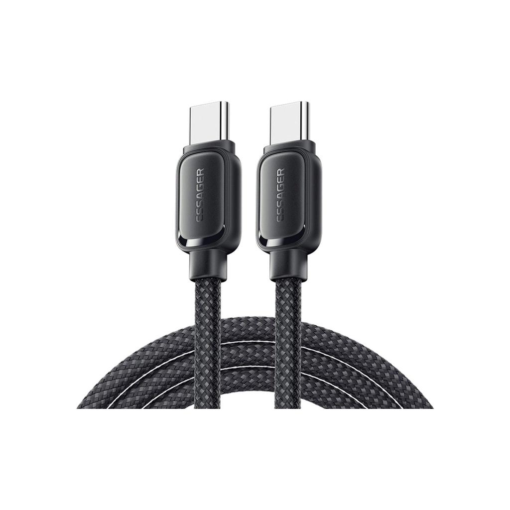 Дата кабель USB-C to USB-C 1.0m 100W black Essager (EXCTT1-TD01-P) - изображение 1