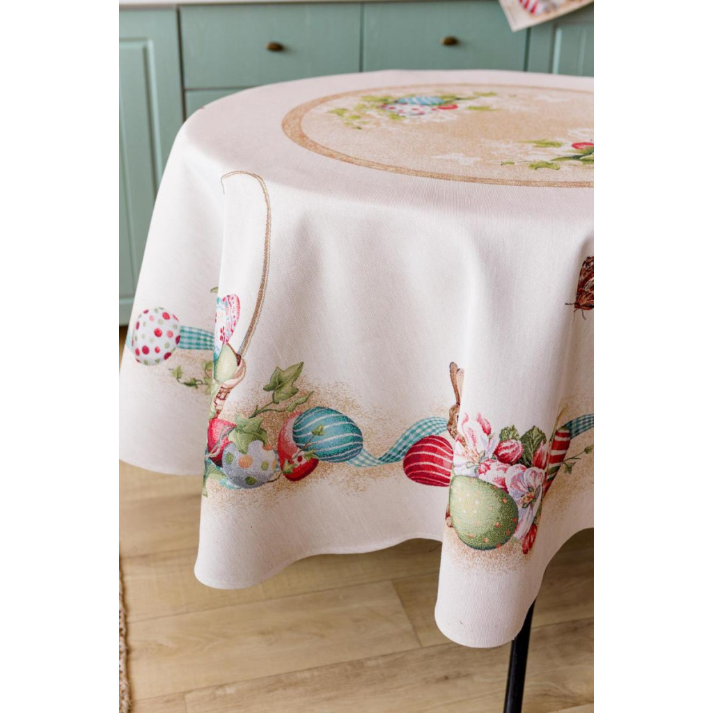 Скатертина Прованс гобеленова Великодня Веснянка D-180 см (034149) - зображення 2
