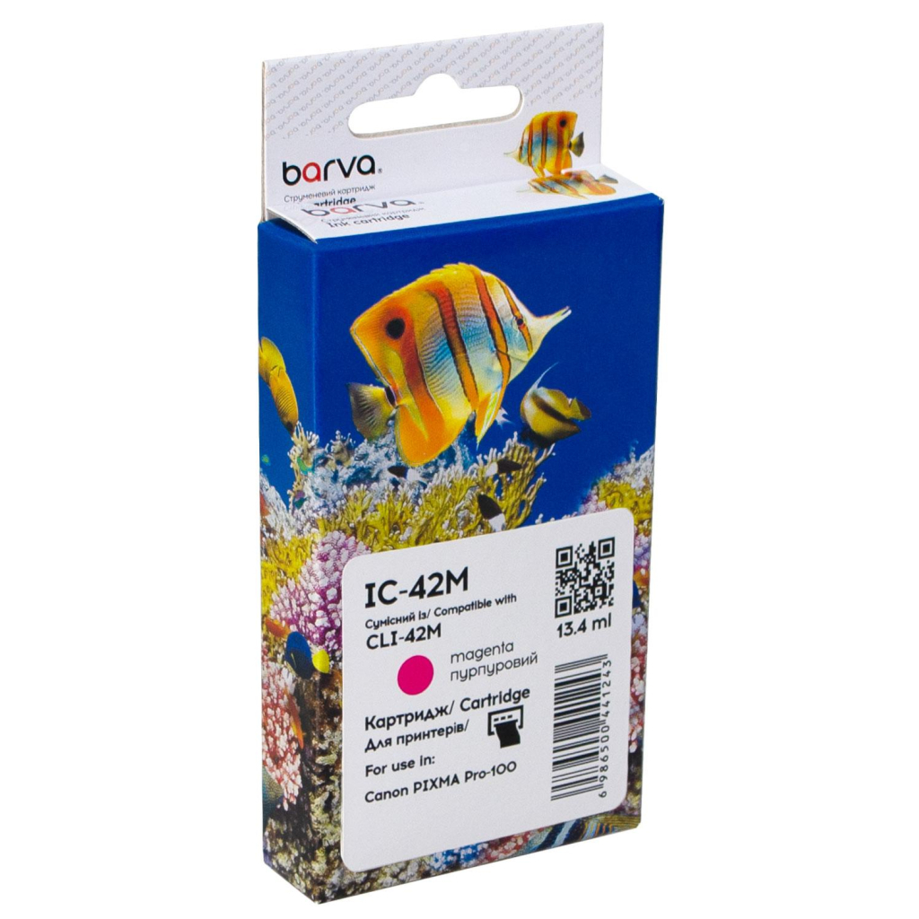 Картридж Barva Canon CLI-42M (6386B001) 900sh, magenta (IC-42M) - зображення 1