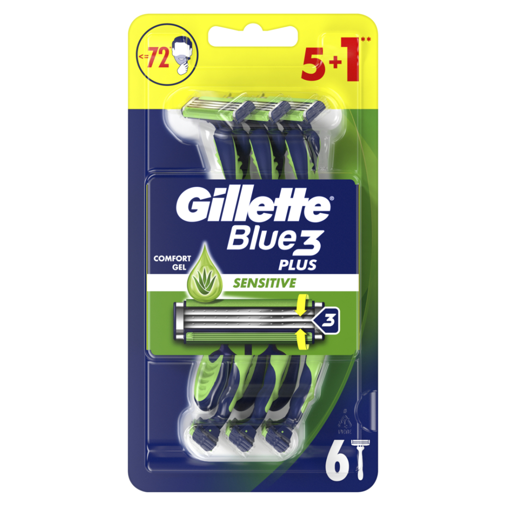 Бритва Gillette Blue 3 Plus Sensitive 6 шт. (7702018490134) - зображення 2