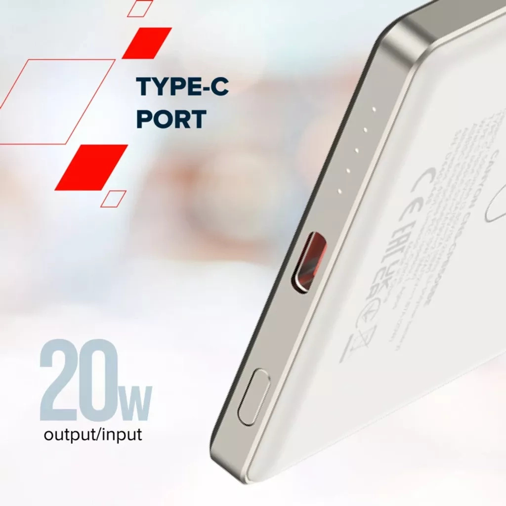 Батарея універсальна Canyon 5000mAh OnPower 505 slim Magsafe PD/20W Beige (CNS-CPB505BE) - зображення 8