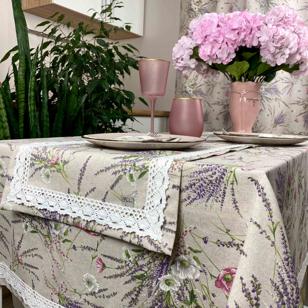 Доріжка на стіл Прованс Grosso з мереживом 140х40 см (17525) - зображення 5