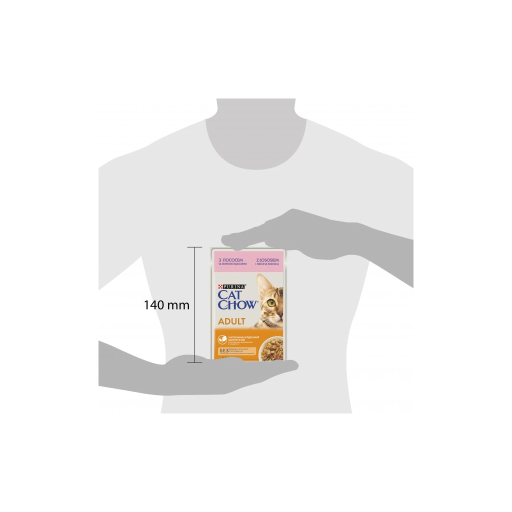 Вологий корм для кішок Purina Cat Chow Adult з лососем і зеленою квасолею в желе 85г (7613036595063) - зображення 2