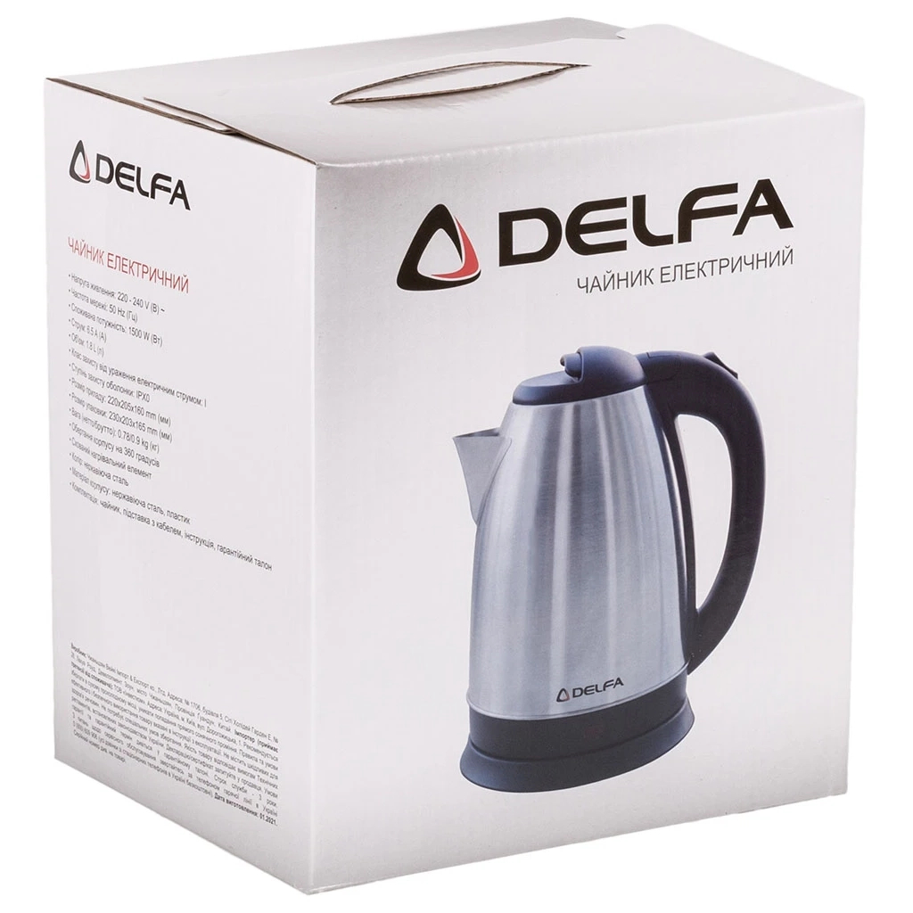 Електрочайник Delfa 3401 X - зображення 6