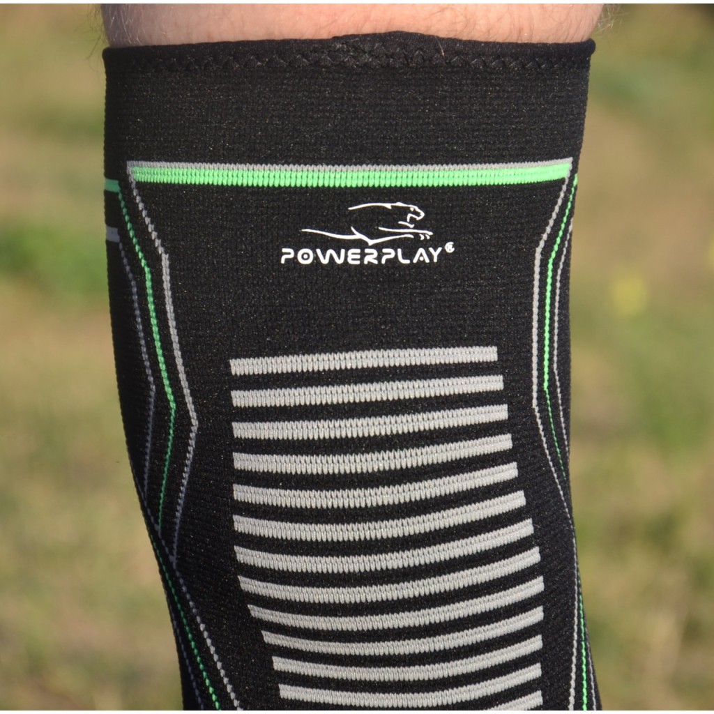 Фіксатор коліна PowerPlay PP-4099 Knee Support Чорно/Зелені S/M (PP_4099_S/M_Bl/Green) - зображення 9