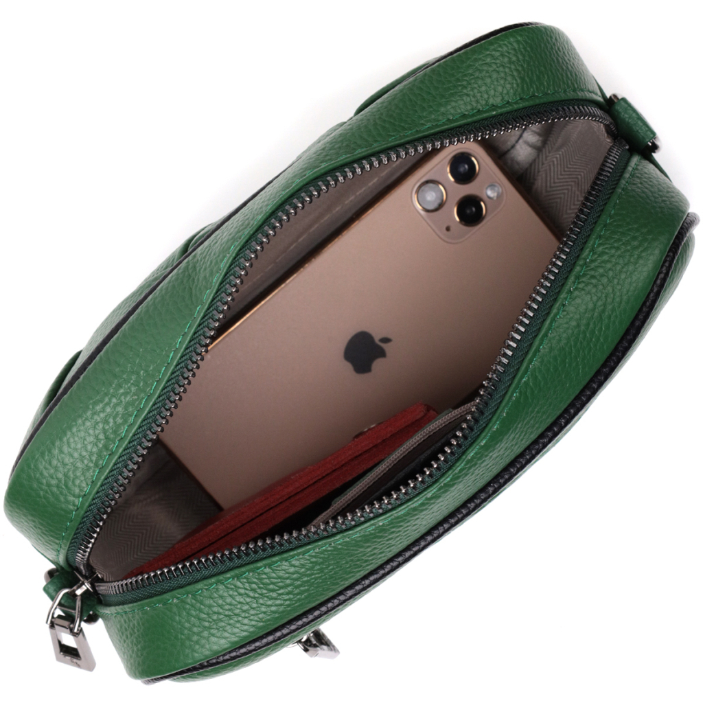 Сумка Vintage Шкіряна з плетінням Зелена (22410) - зображення 7