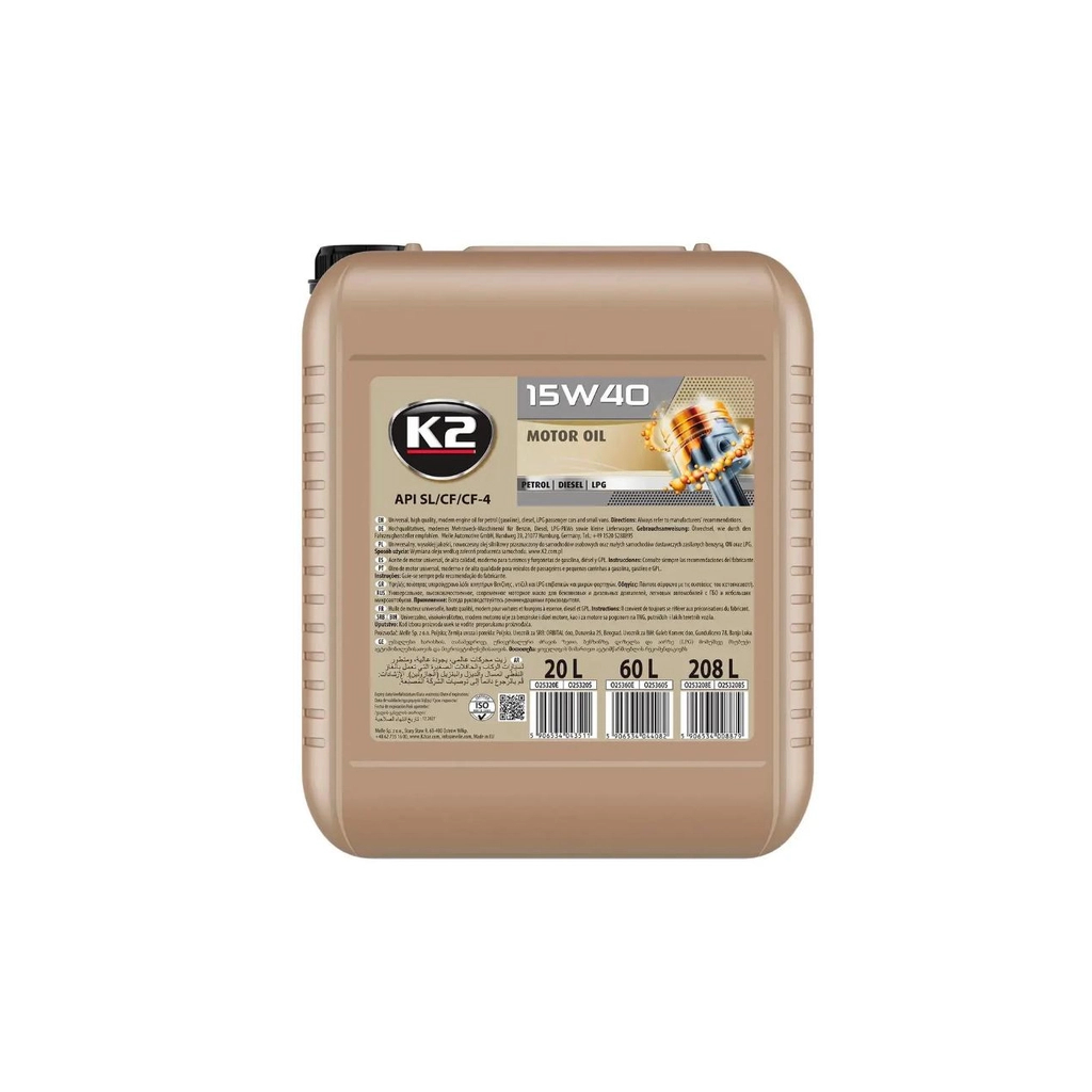 Моторна олива K2 SL/CF 15W-40 20 л (O25320E) - зображення 1