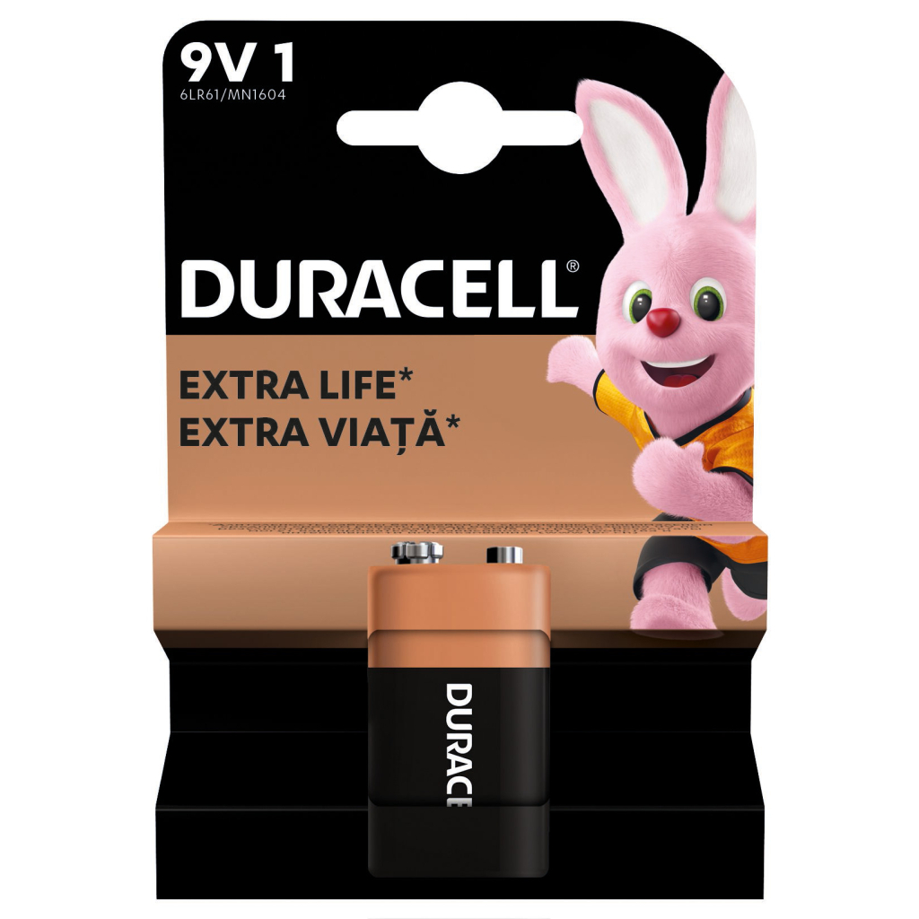 Батарейка Duracell 9V лужна 1шт. в упаковці (5000394066267 / 81483681) - изображение 2