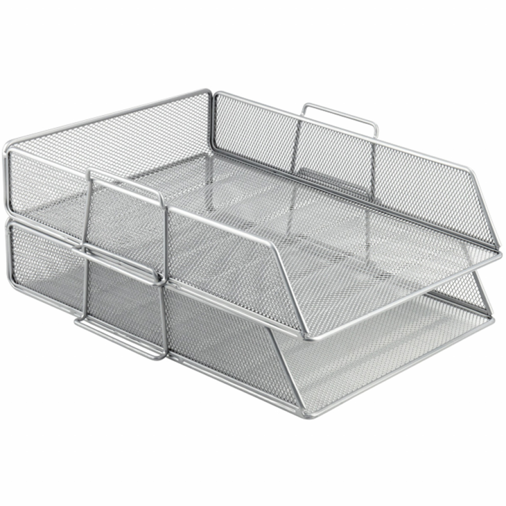 Лоток для паперів Axent горизонтальний 80x280x340мм металевий, Срібний (2123-03-A) - изображение 2