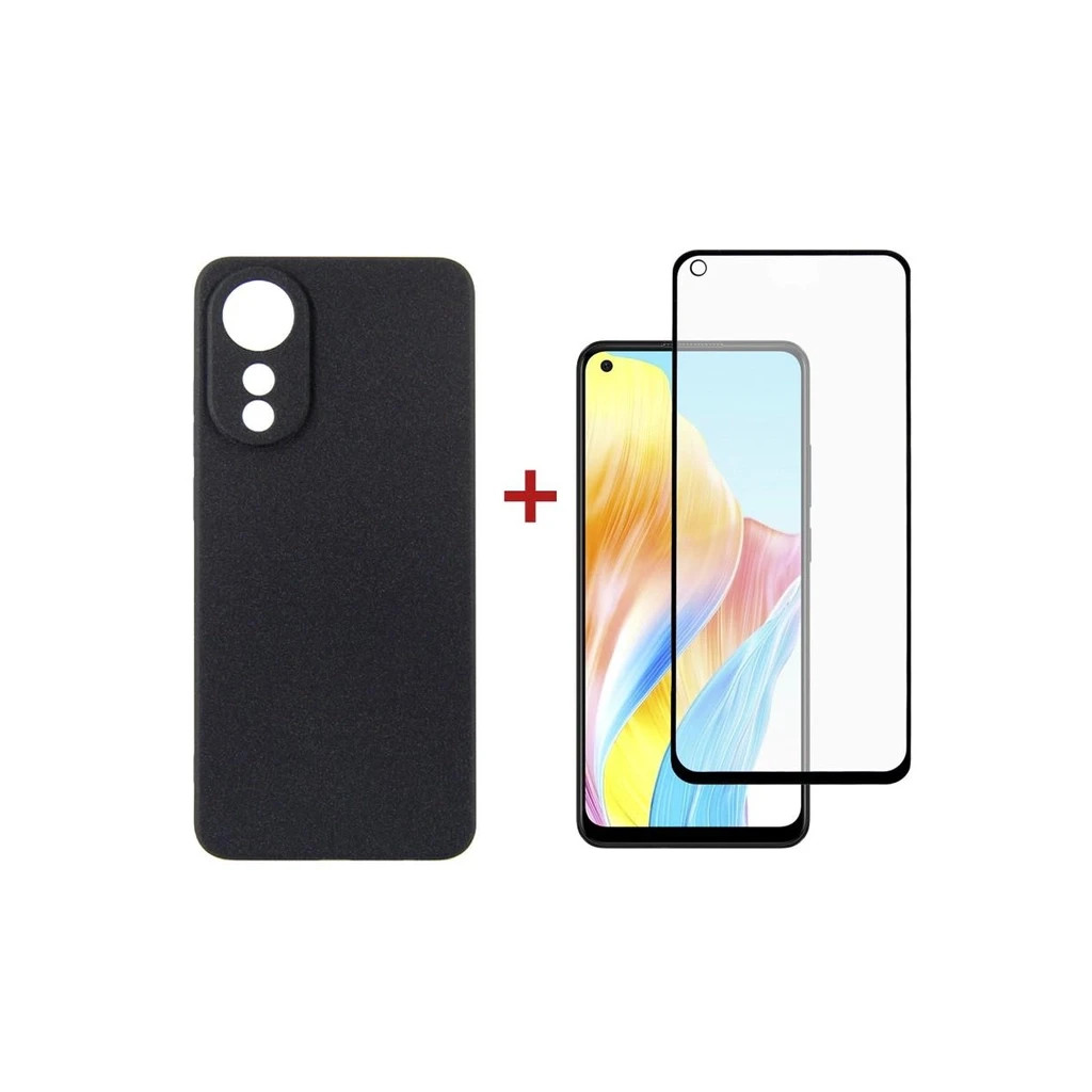 Чохол до мобільного телефона Dengos Kit for OPPO A78 4g case + glass (Black) (DG-KM-03) - зображення 1