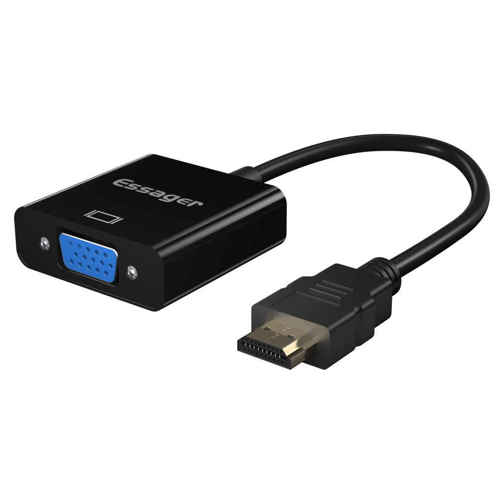 Перехідник HDMI to VGA 0.15m Essager (EZJHV-HY01) - зображення 1