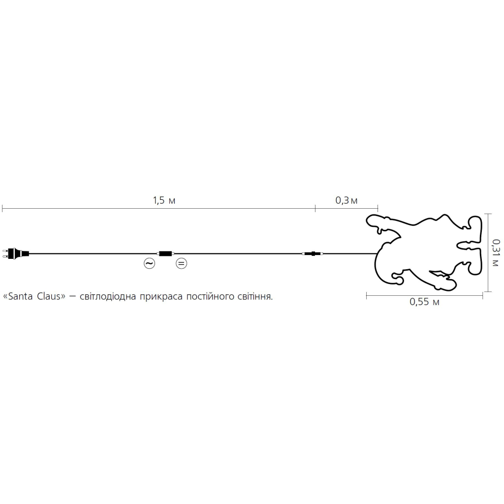 Гірлянда Delux MOTIF Santa Claus 55 х 31 см IP44 EN (90017989) - зображення 2