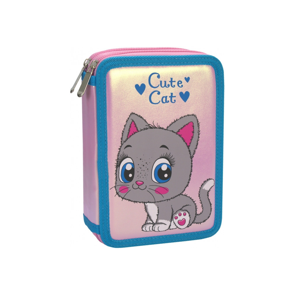 Пенал Cool For School 2 відділення з відворотами Рожевий (CF87273) - изображение 1