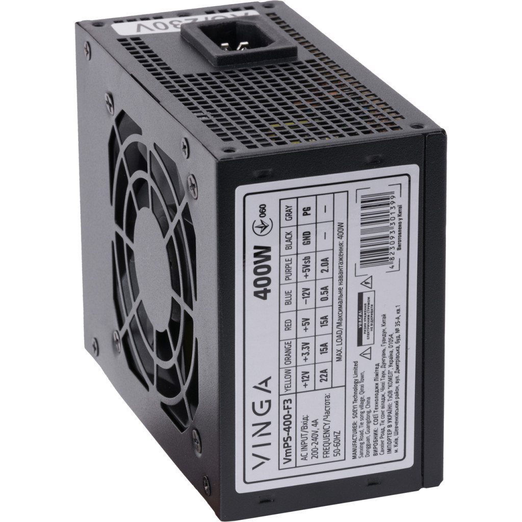 Блок живлення Vinga 400W (VmPS-400-F3) - изображение 4