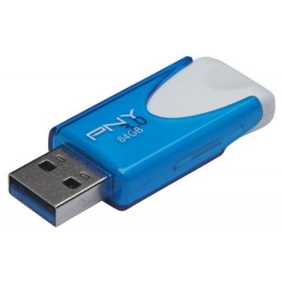 USB флеш накопичувач PNY flash 64GB Attache4 Blue USB 3.0 (FD64ATT430-EF) - зображення 2