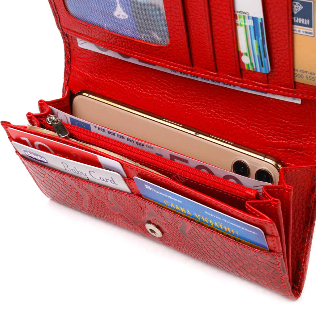 Гаманець Canpellini З натуральної шкіри Червоний (21610) - зображення 6