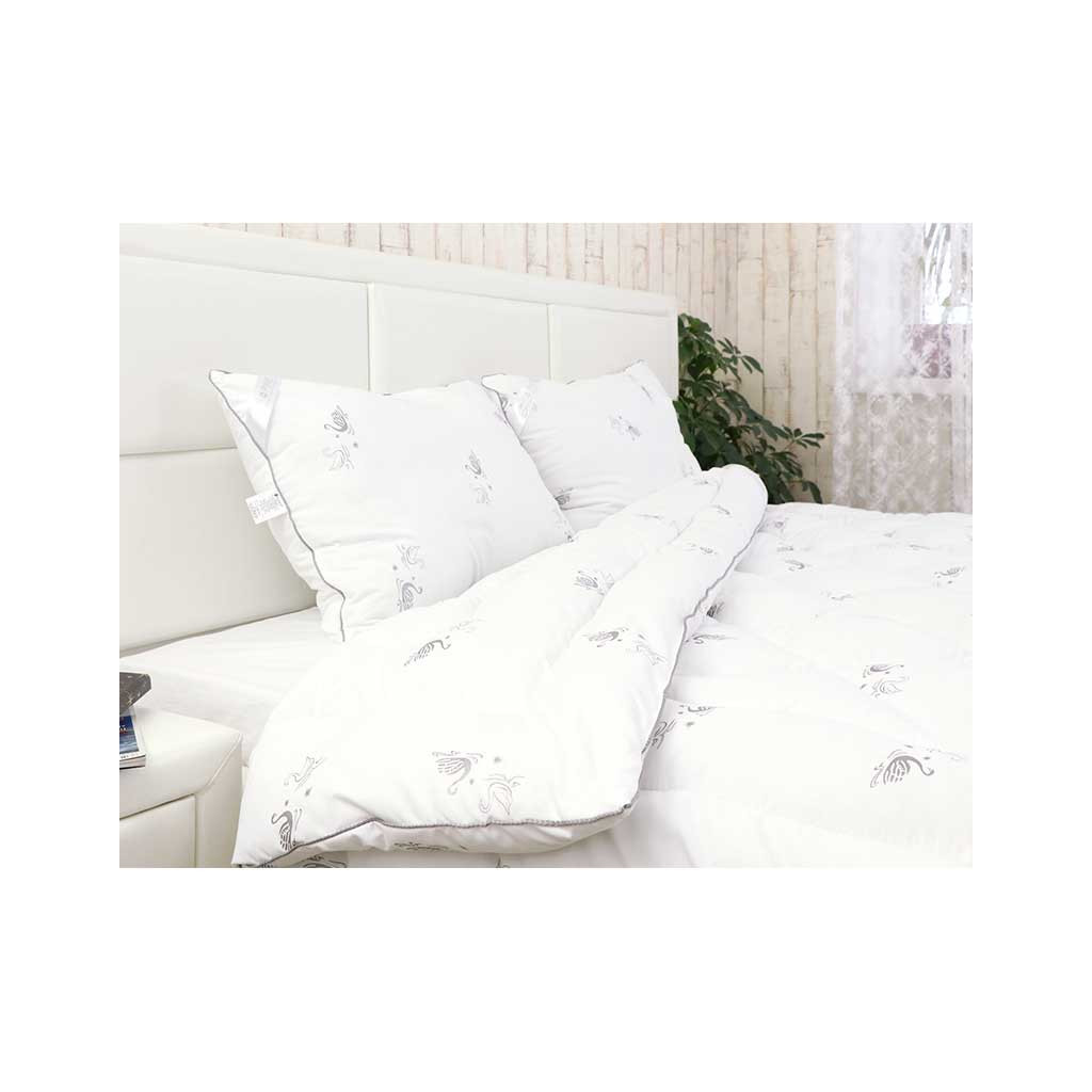 Ковдра Руно зі штучного лебединого пуху зима Silver Swan 140х205 см з подушкою 50х70 см (924.52_Silver Swan) - зображення 4