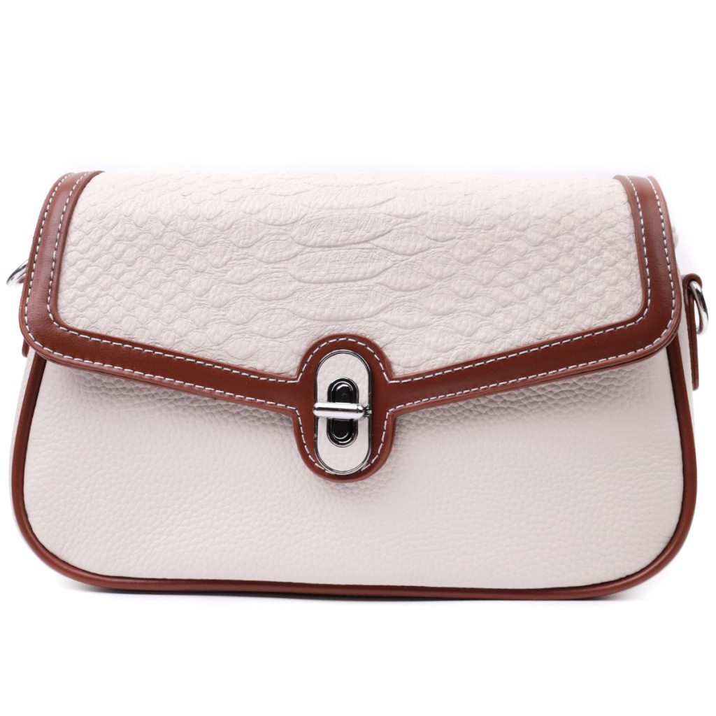 Сумка Vintage Жіноча з фактурним клапаном з натуральної шкіри Біла (22623) - зображення 5