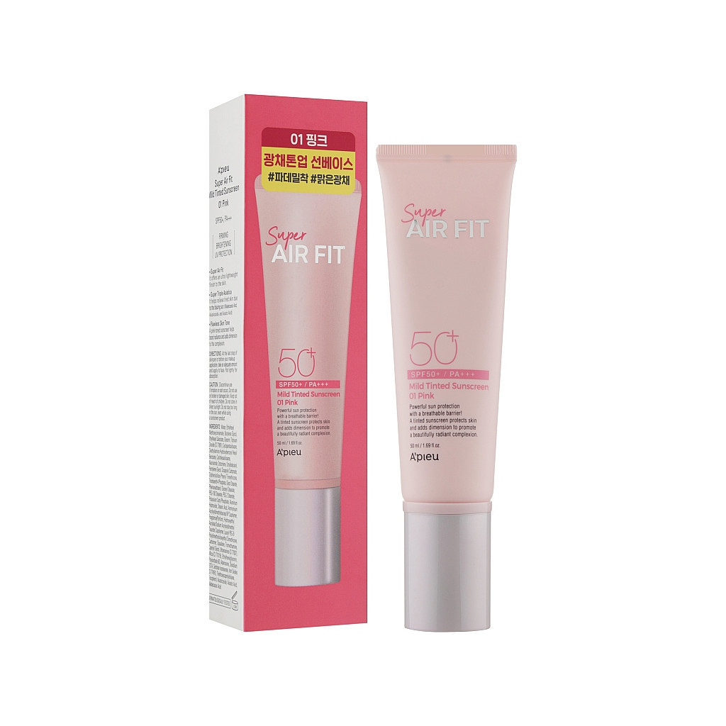 Засіб від засмаги A'pieu Super Air Fit Mild Tinted Sunscreen SPF50+ PA++++ 50 мл (8809643530538) - зображення 2