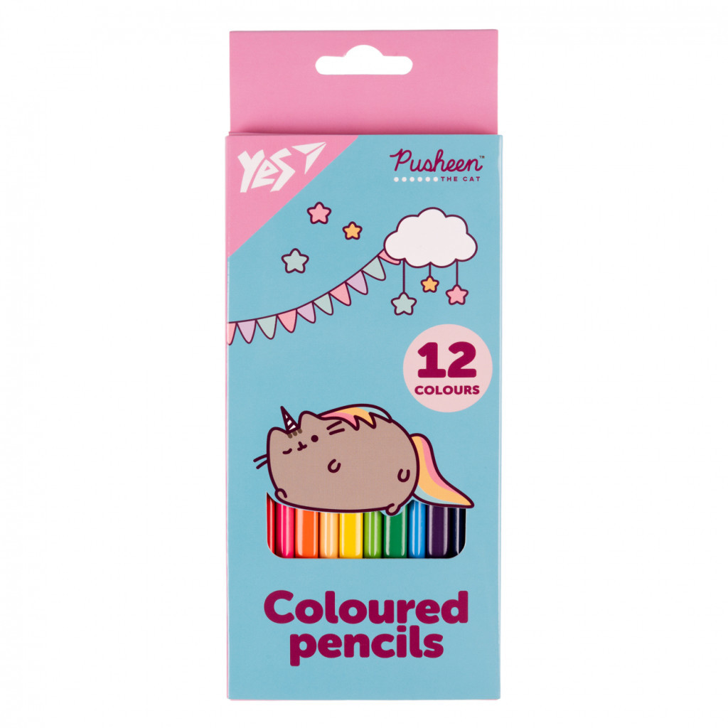 Олівці кольорові Yes 12 кол Pusheen бірюзовий (290721) - зображення 1