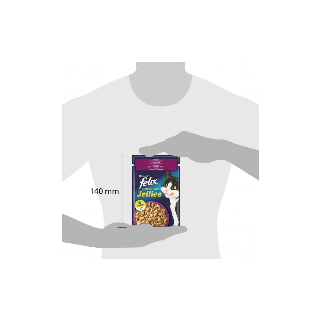 Вологий корм для кішок Purina Felix Sensations Jellies з качкою та шпинатом у желе 85 г (7613039831281) - зображення 3