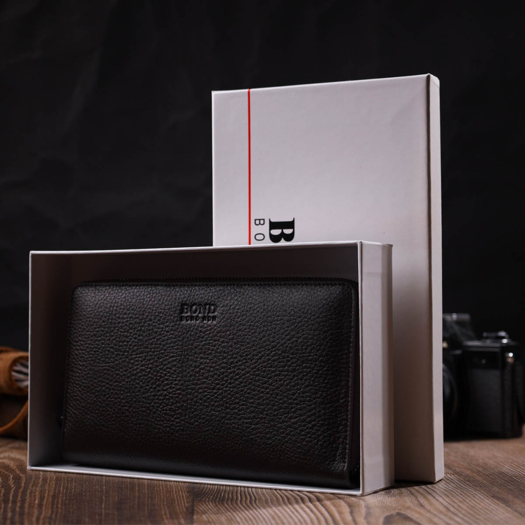 Гаманець Bond Accessories З одним відділенням з натуральної шкіри Коричнева (22032) - зображення 9