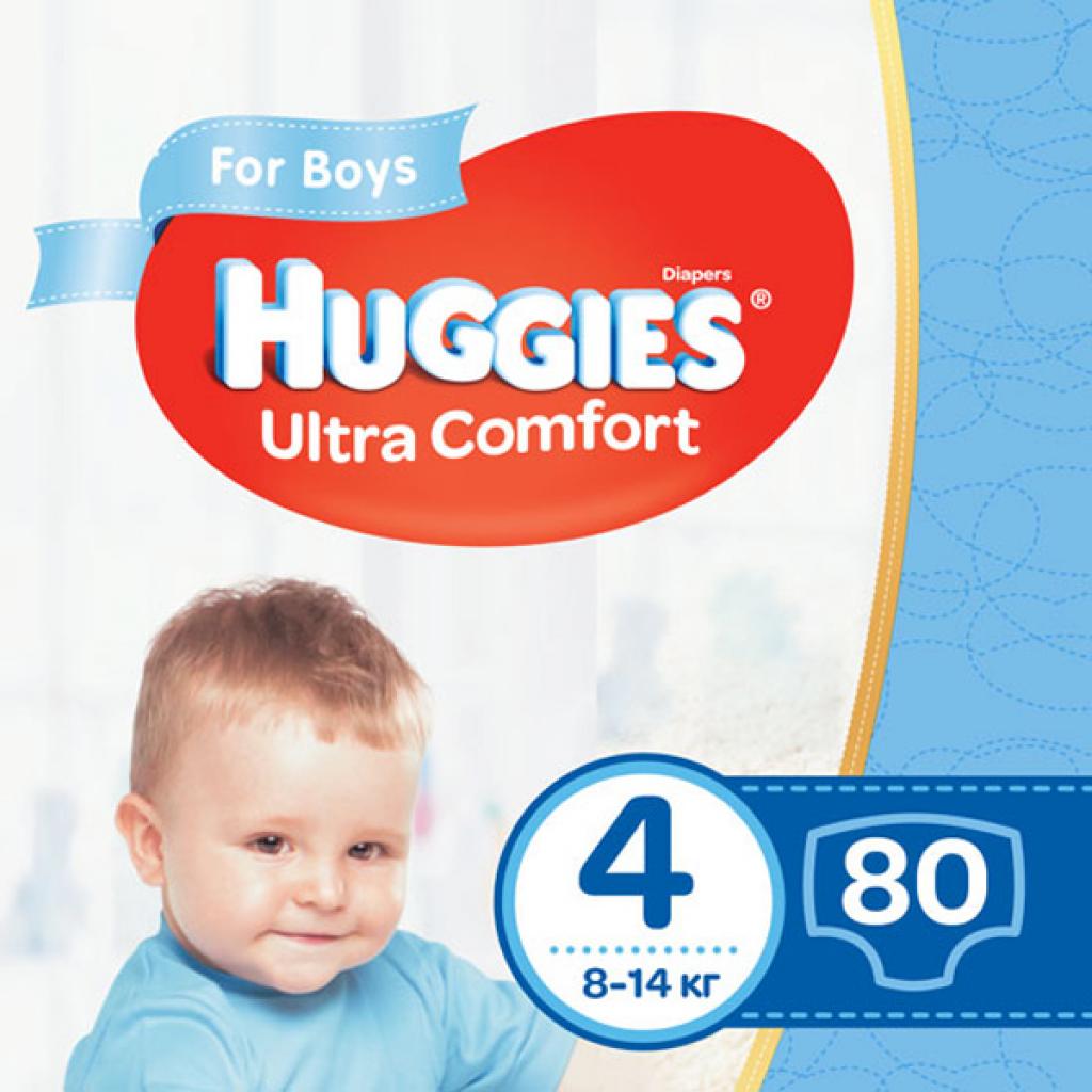Підгузки Huggies Ultra Comfort 4 (8-14 кг) Giga для хлопчиків 80 шт (5029053543673) - зображення 1