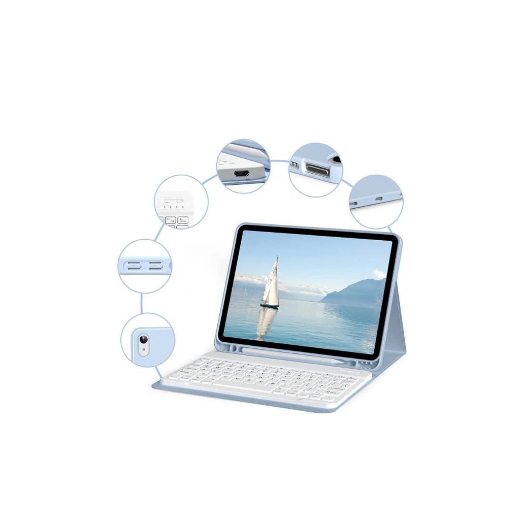 Чохол до планшета BeCover Keyboard Apple iPad 10.2 2019/2020/2021 Light Blue (711136) - зображення 2