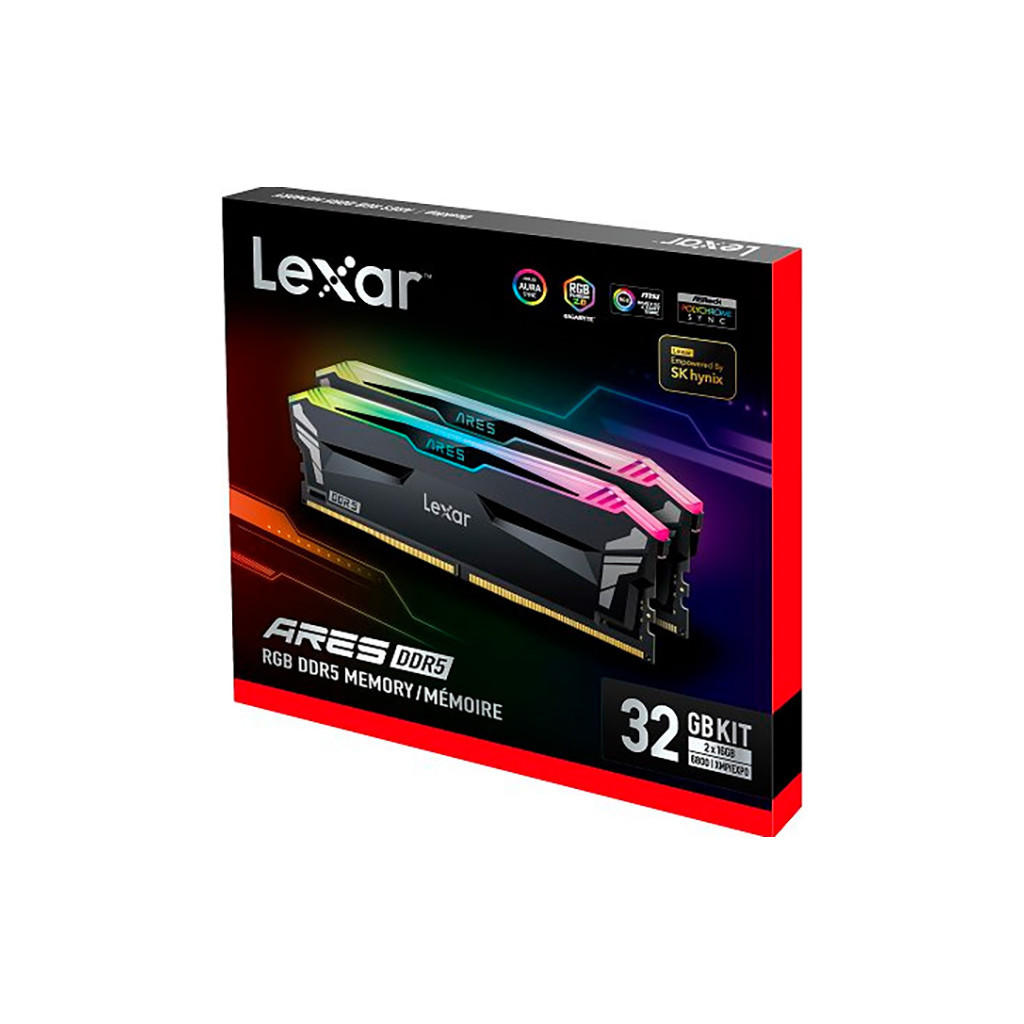 Модуль пам'яті для комп'ютера DDR5 32GB (2x16GB) 6800 MHz Ares RGB Black Lexar (LD5U16G68C34LA-RGD) - зображення 5