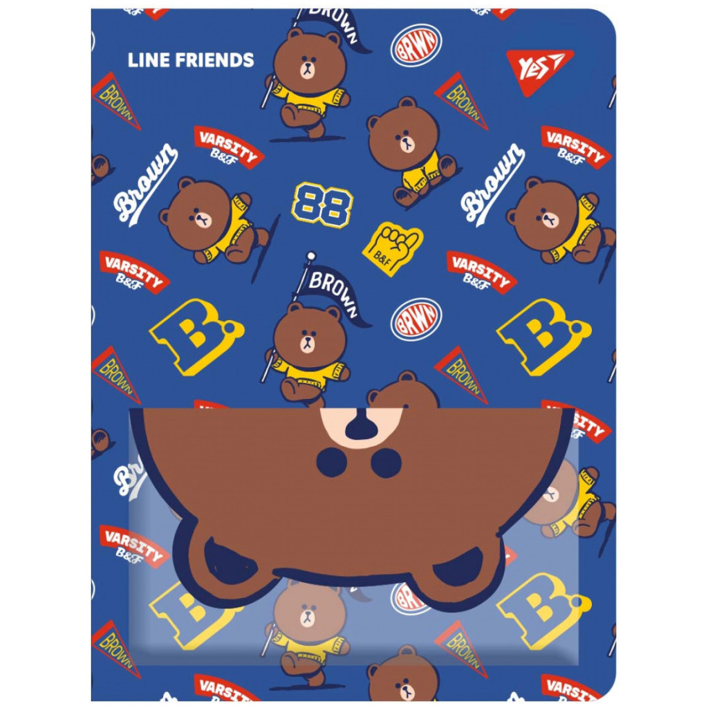 Папка з файлами Yes А4 з 20 файлами Line Friends. Brown з кишенею (492109) - зображення 1