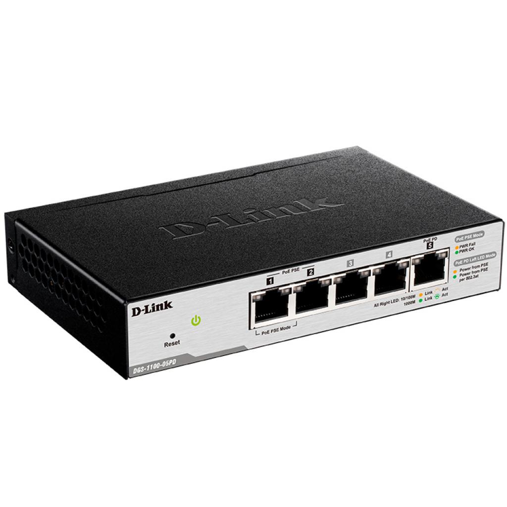 Комутатор мережевий D-Link DGS-1100-05PD - зображення 2
