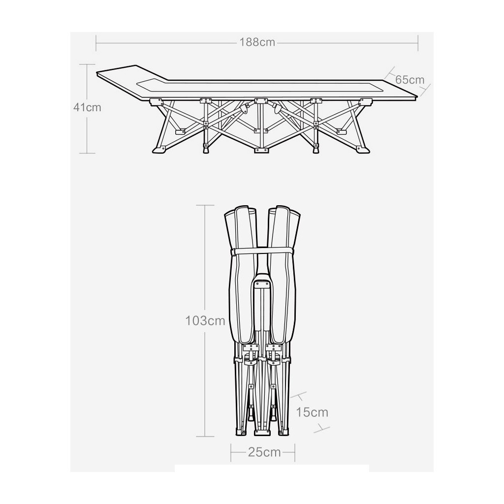 Розкладачка Xiaomi Gocamp Dark Green 188 х 65 х 41 см (OBS1001) - зображення 7