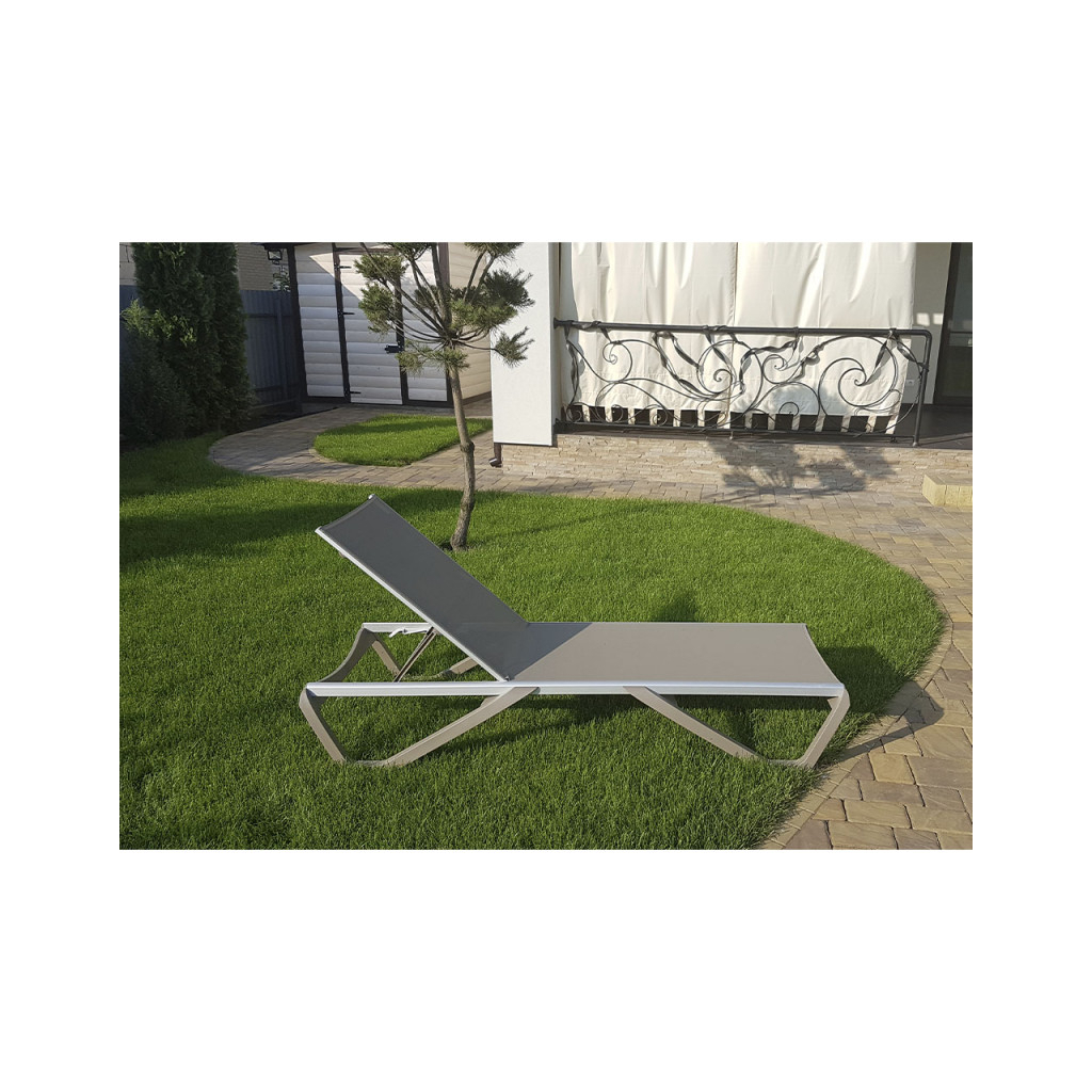 Шезлонг PAPATYA Wave сіро-коричневий сітка сіро-коричневий (4168) - зображення 4