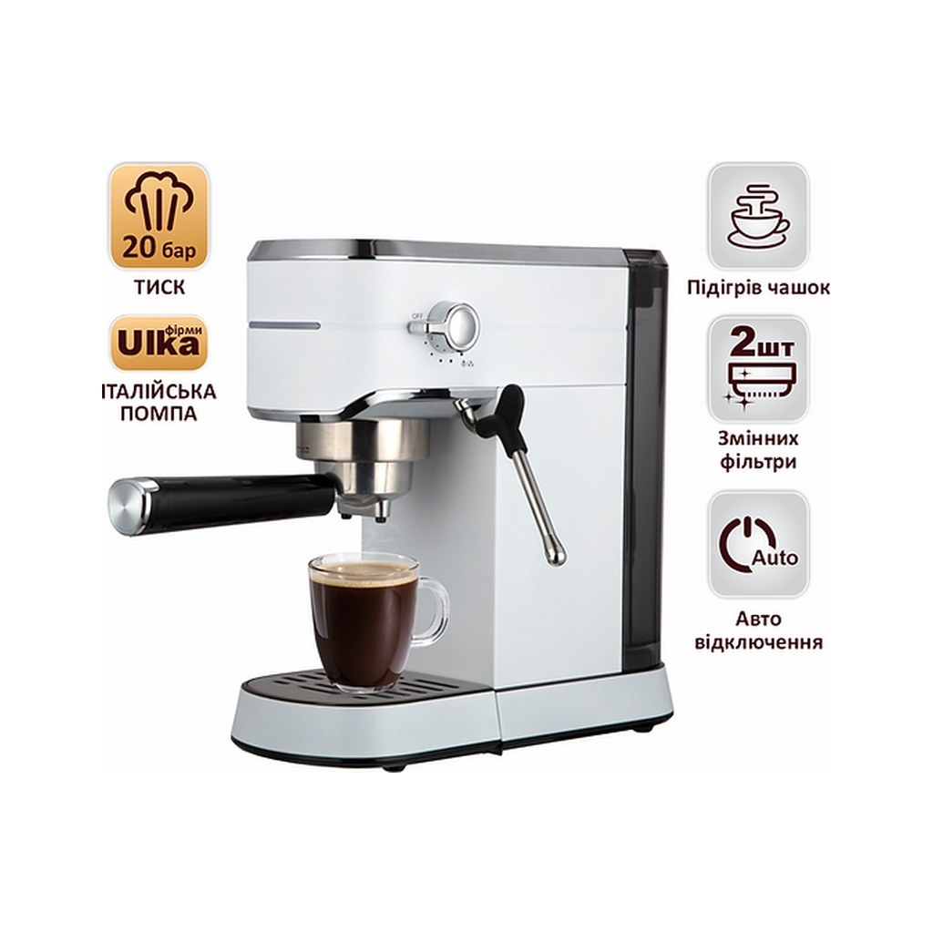 Ріжкова кавоварка еспресо PRIME Technics PAC 201 Elite - зображення 9