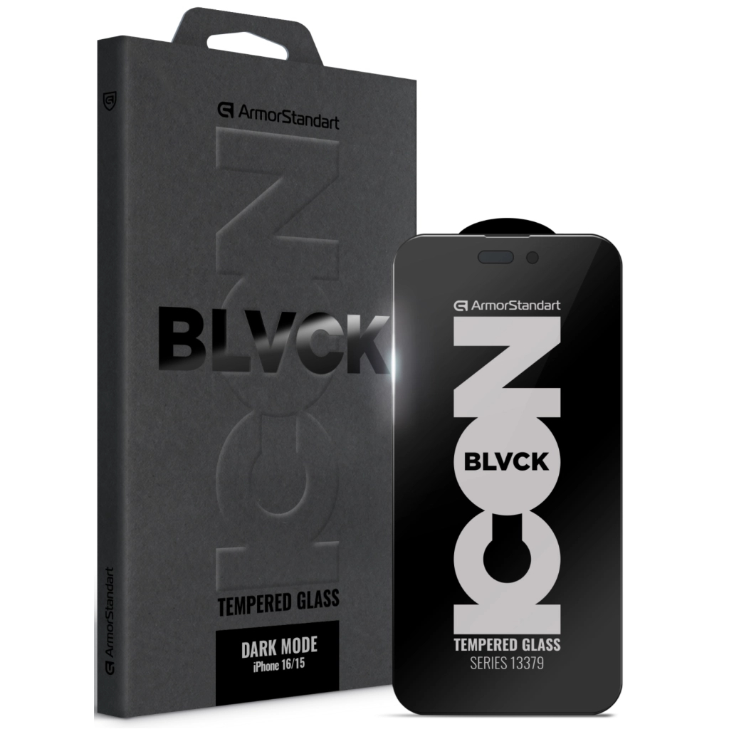 Скло захисне Armorstandart Dark Mode Apple iPhone 16 / 15 (ARM85815) - зображення 1