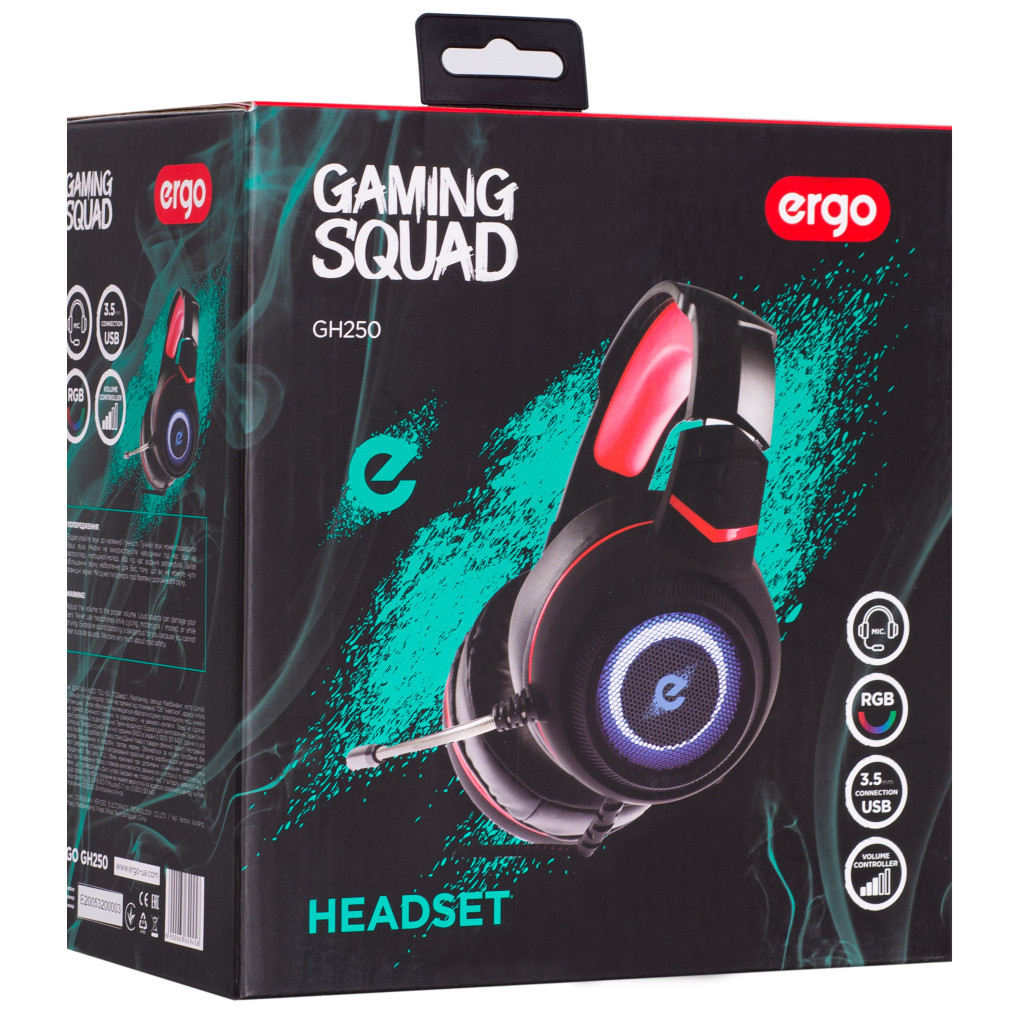 Навушники Ergo GН 250 Black-red - зображення 9