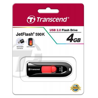 USB флеш накопичувач Transcend 4GB JetFlash 590 Black USB 2.0 (TS4GJF590K) - зображення 5