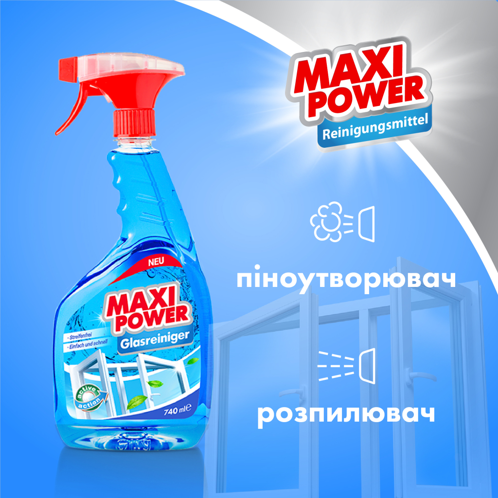 Засіб для миття скла Maxi Power 740 мл (4823098410782) - зображення 4